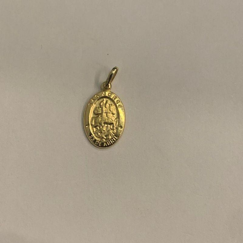 PINGENTE MEDALHA SAO JORGE OURO 18K