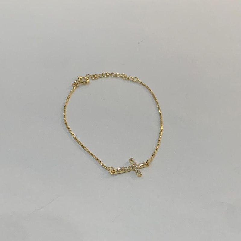 PULSEIRA CRUZ CRAVEJADA ZIRCONIAS