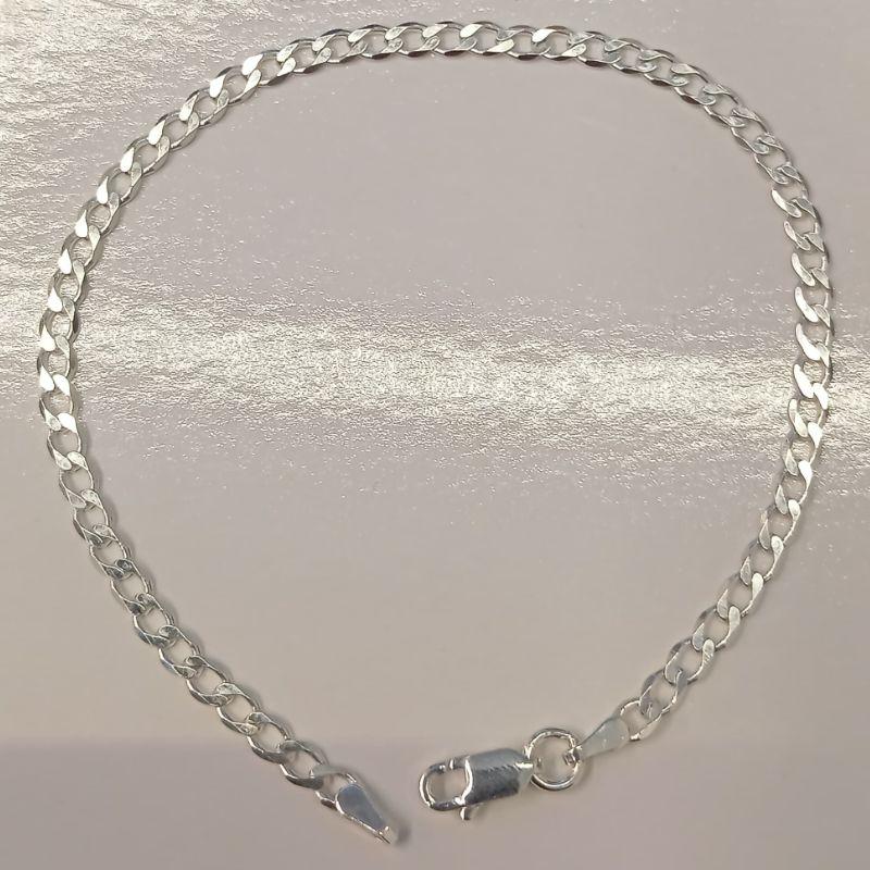 PULSEIRA  GRUMET 3 MILÍMETRO FLAT 21CM PRATA 925