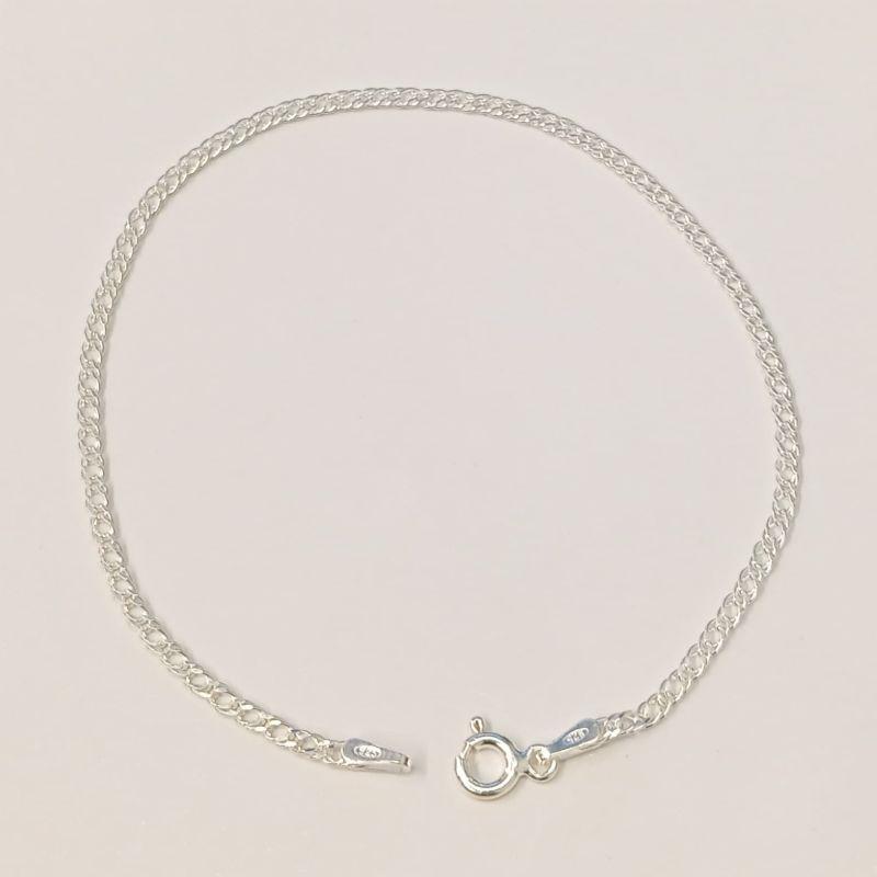 PULSEIRA GRUMET DUPLA 1MILÍMETRO   18,5CM PRATA 925