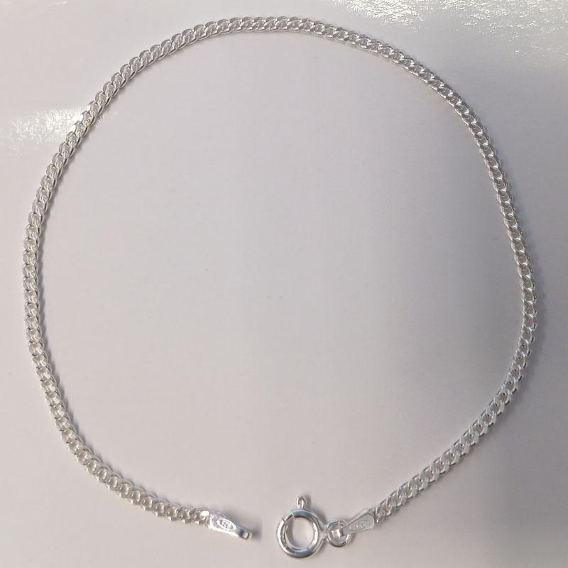 PULSEIRA GRUMET DUPLA  2 MILÍMETROS  21 CM  PRATA 925