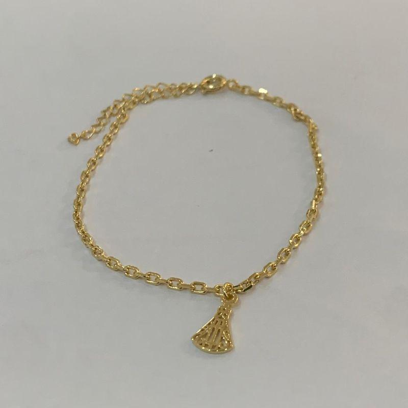 PULSEIRA NOSSA SENHORA LISA COM ELO CADEADO