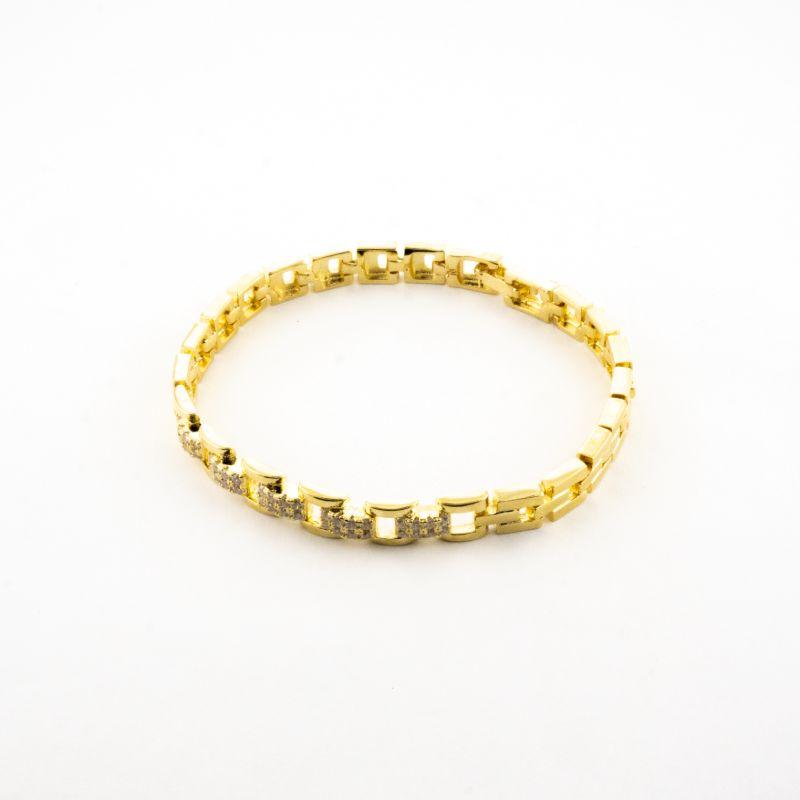 PULSEIRA RELÓGIO COM 5 ELOS CRAVEJADOS