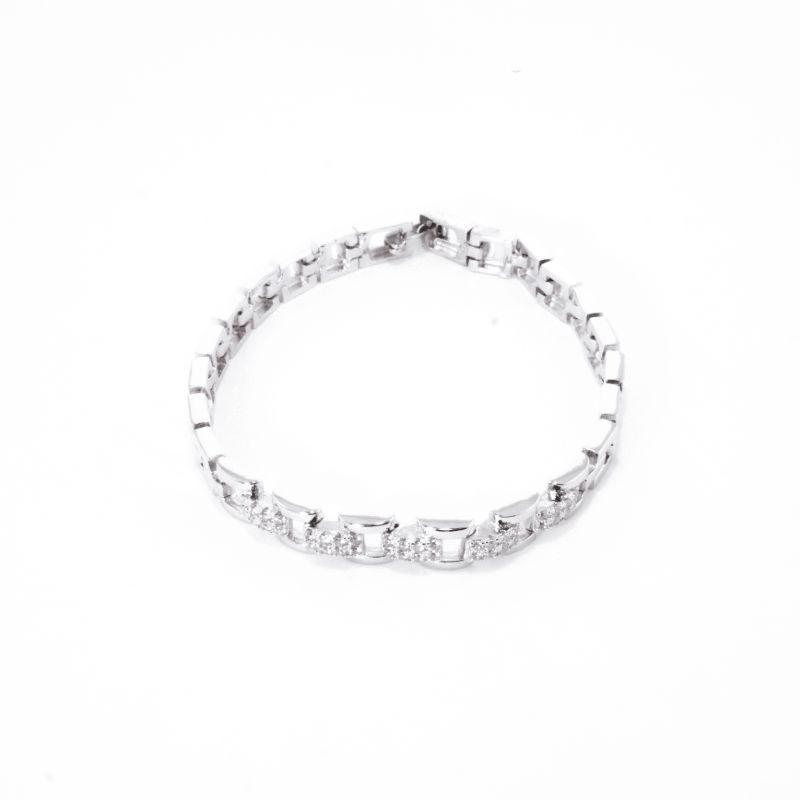 PULSEIRA RELÓGIO COM 5 ELOS CRAVEJADOS