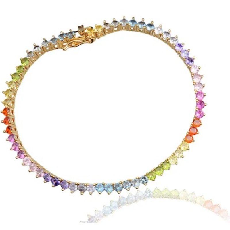 PULSEIRA RIVIERA 3 PONTAS COLORS OURO AMARELO