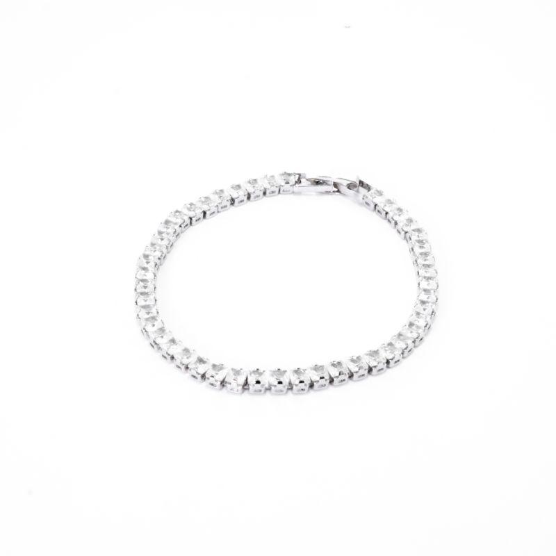 PULSEIRA RIVIERA MALEAVÉL QUATRO PONTAS 18CM NO OURO BRANCO