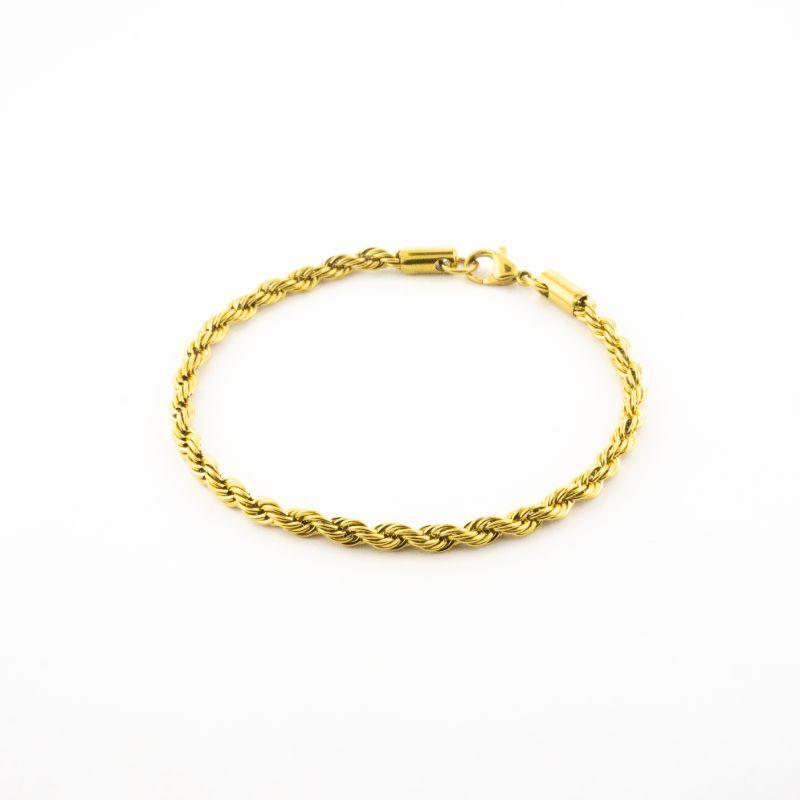 PULSEIRA MODELO BAIANO MASCULINA 21CM BANHADA NO OURO AMARELO