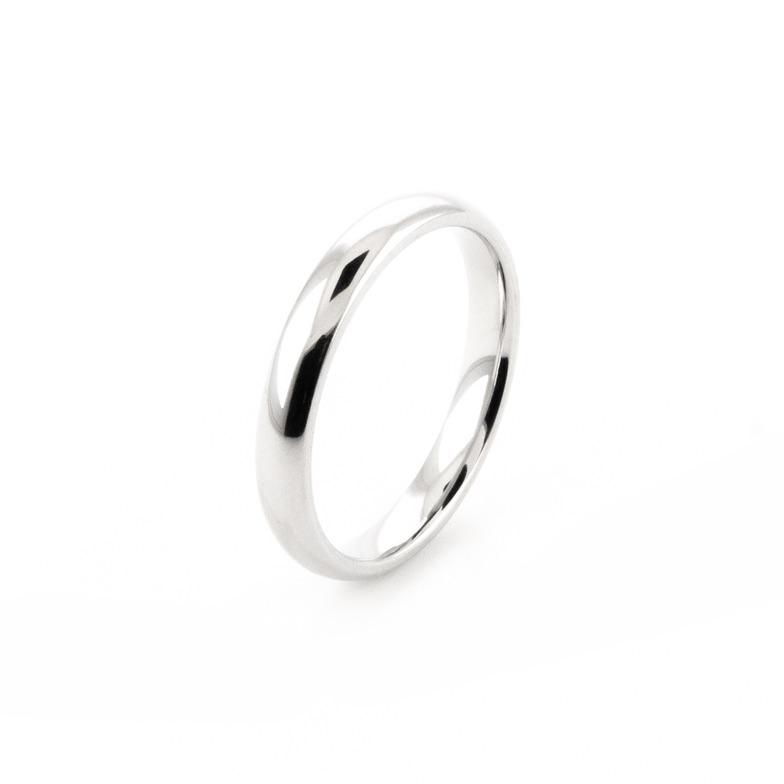 ALIANÇA SEMIJOIA ABAULADA BANHO OURO BRANCO 5MM