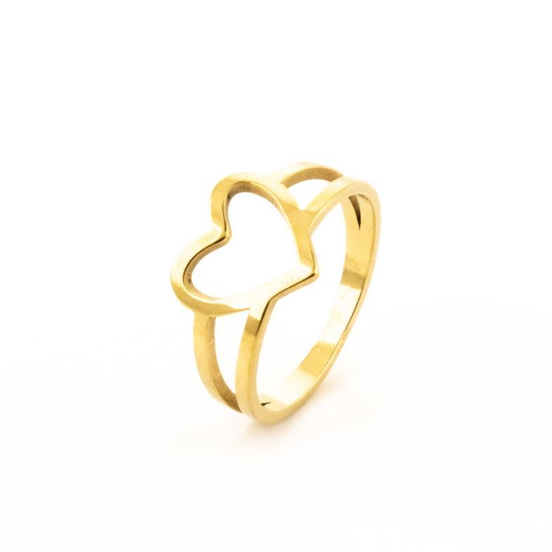 ANEL MARQUEZINE CORAÇÃO VAZADO/DOIS AROS