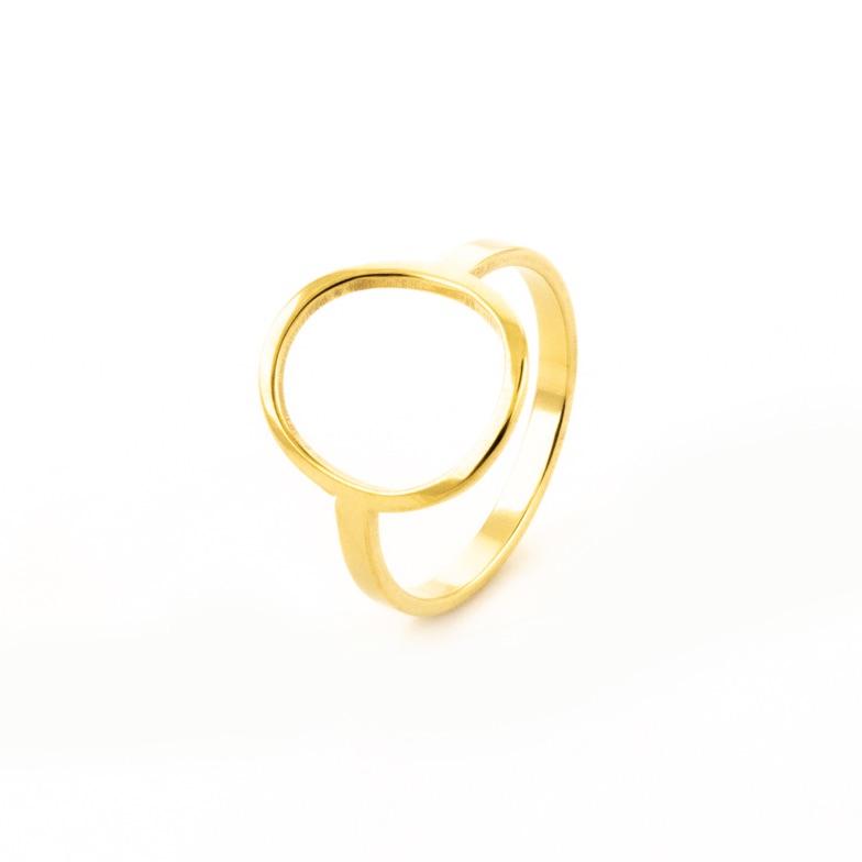 ANEL OVAL LISO SEMIJOIA