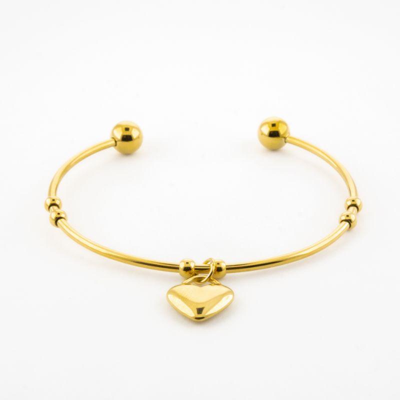 BRACELETE CORAÇÃO LISO SEMIJOIA