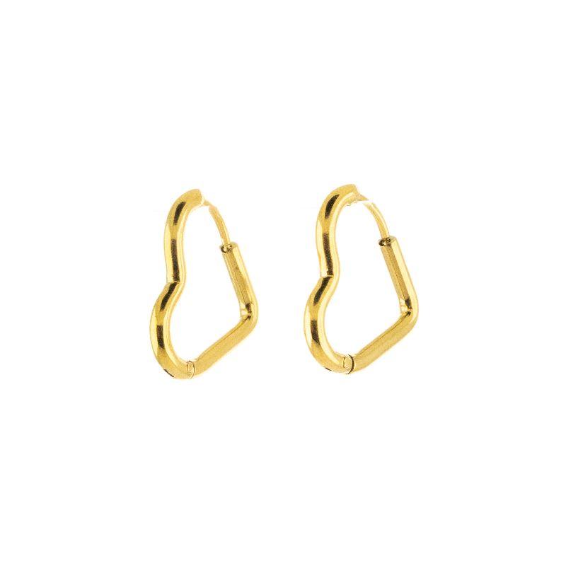 BRINCO ARGOLA CORAÇÃO M  LISO SEMIJOIA