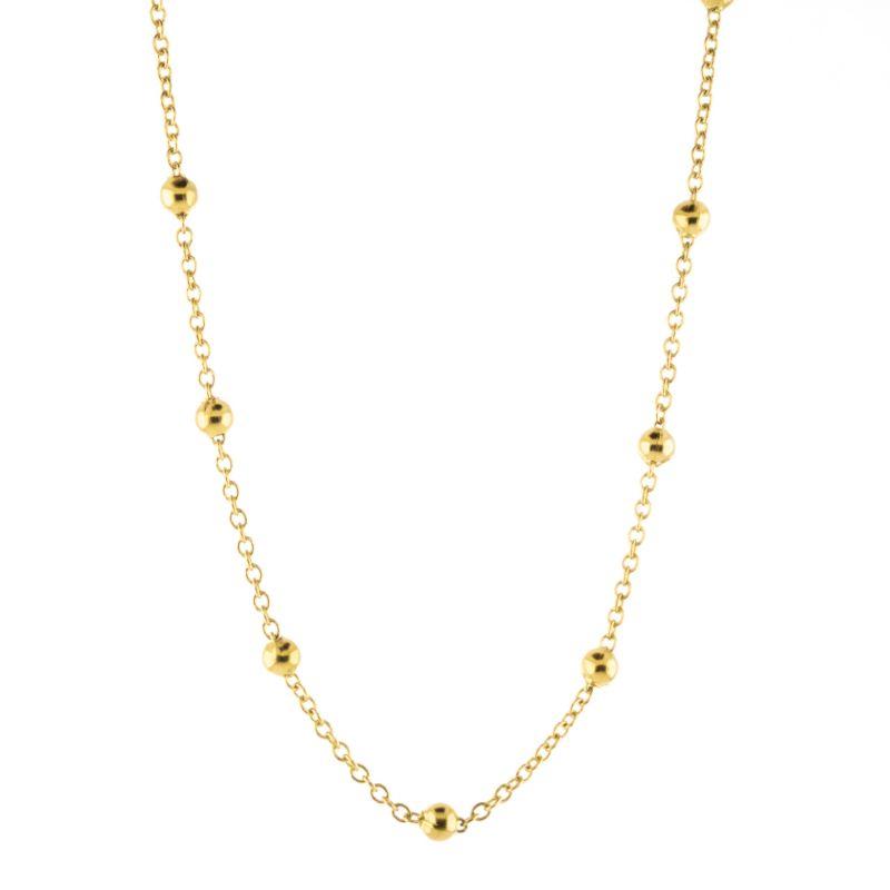 COLAR  COM BOLINHAS  INTERCALADAS 45CM / 5CM DE EXTENSOR SEMIJOIA