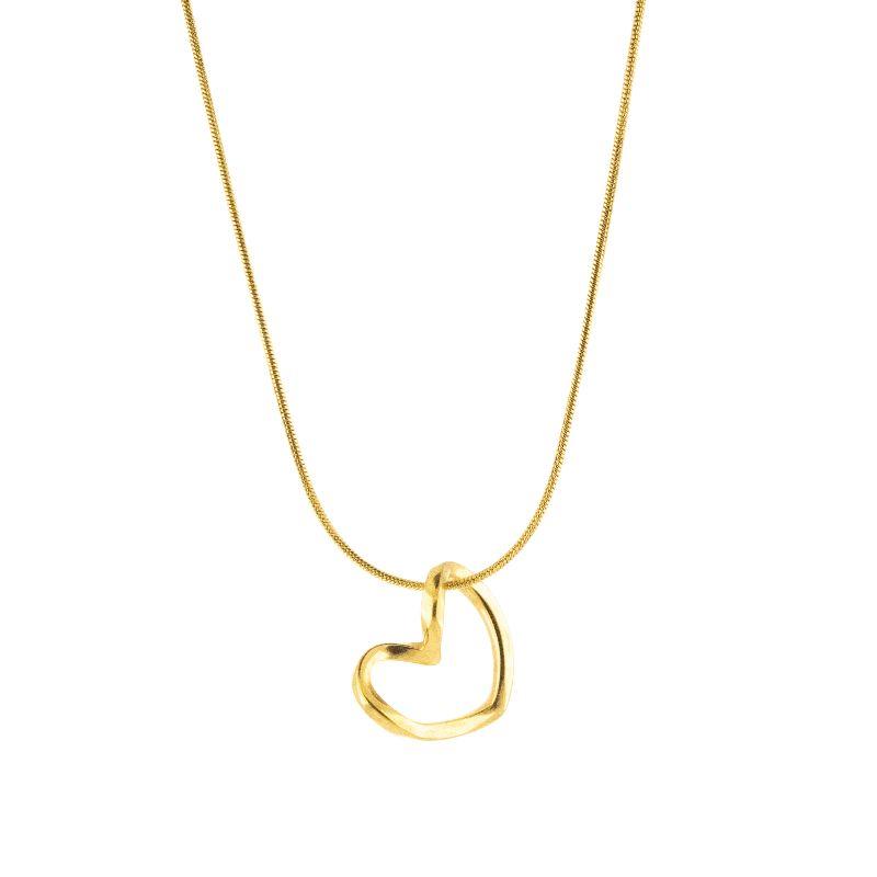 COLAR CORAÇÃO VAZADO SEMIJOIA