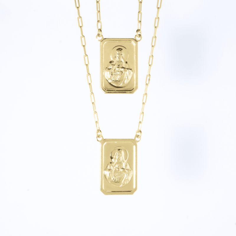 COLAR  ESCAPULÁRIO JESUS CRISTO COM ELO CARTIER MASCULINO