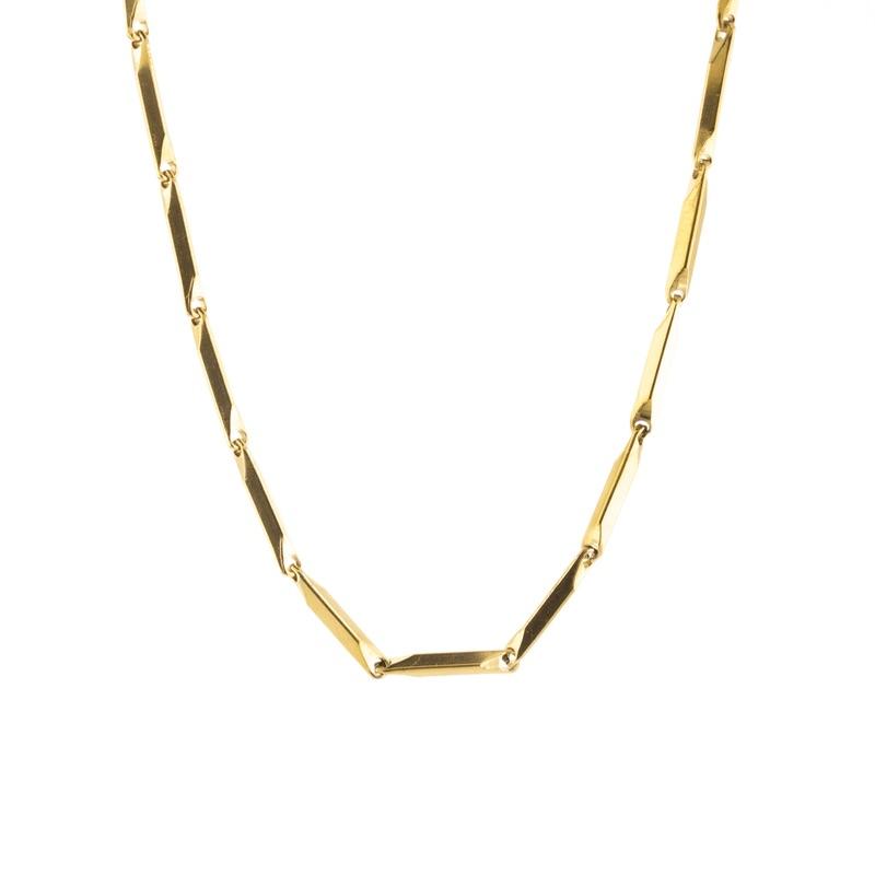 COLAR MARROCOS ELO MACIÇO DIAMANTADO SEMIJOIA 60CM