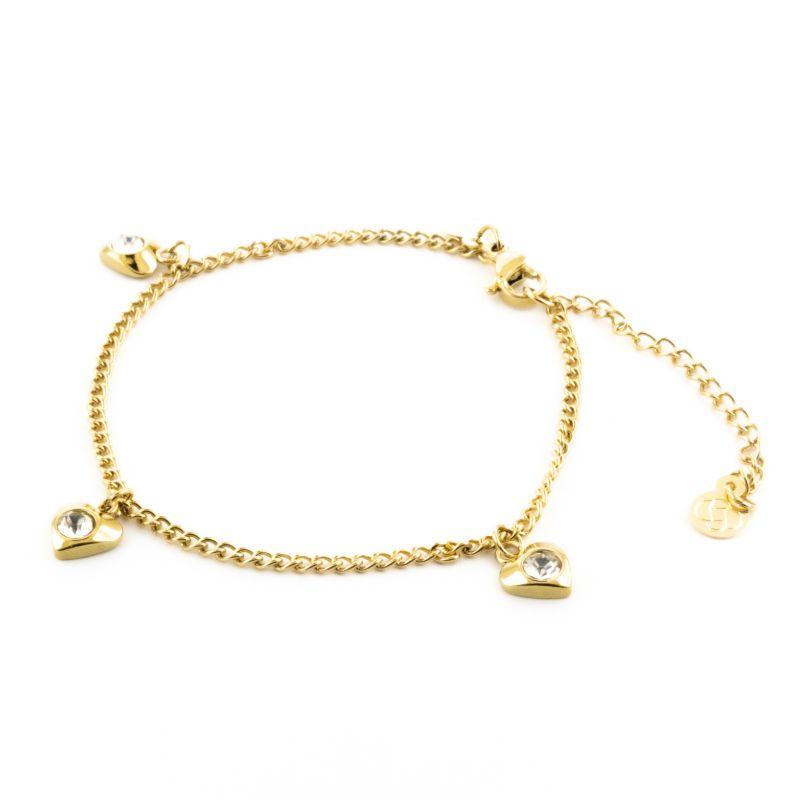 PULSEIRA CORAÇÃO  COM  PONTO DE LUZ 17CM / 3CM DE EXTENSOR  SEMIJOIA