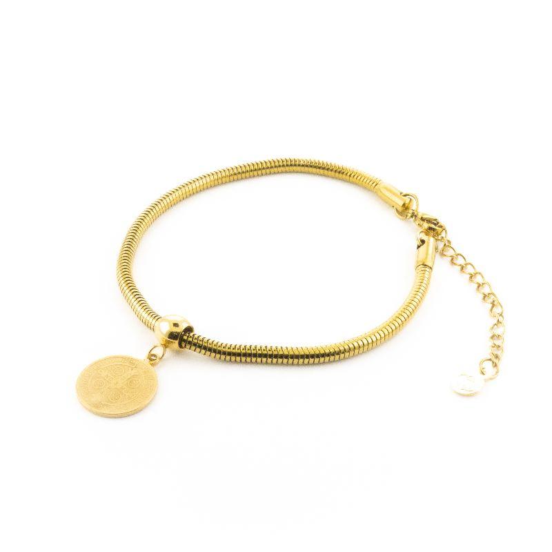 PULSEIRA MEDALHA DE SÃO BENTO 19CM / 3CM DE EXTENSOR SEMIJOIA