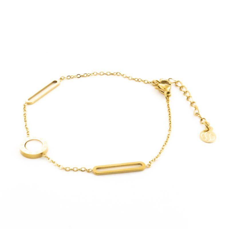 PULSEIRA ROMANA BVLGARI MADRE PÉROLA 18CM / 5CM DE EXTENSOR SEMIJOIA