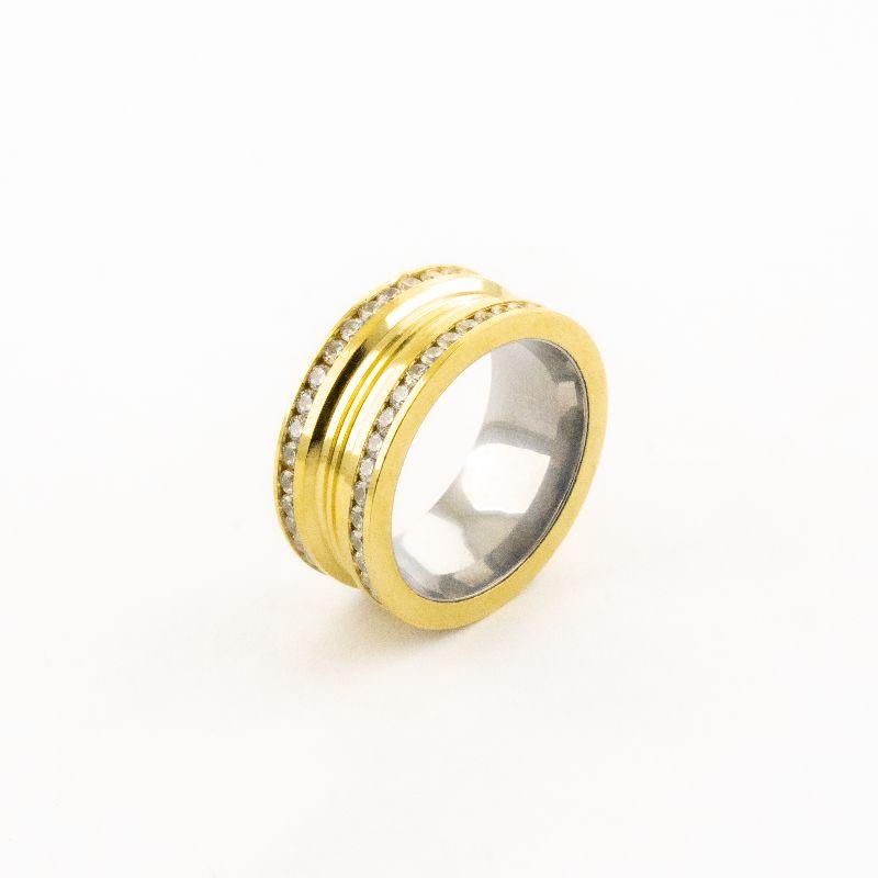 ALIANÇA RETA CHANFRADA 10MM COM ZIRCÔNIAS CRAVEJADAS MOEDA ANTIGA (PEDIDOS E PERSONALIZAÇÃO PELO WHATSAPP)