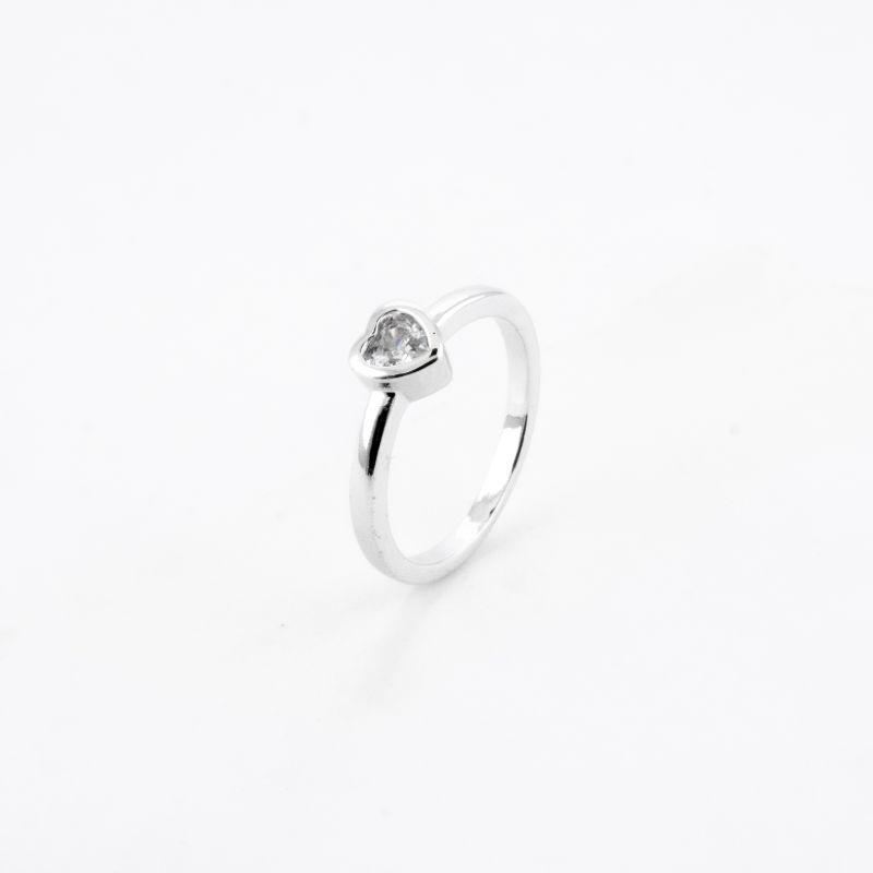 ANEL FALANGE PONTO DE LUZ CORAÇÃO BANHADO NO OURO BRANCO