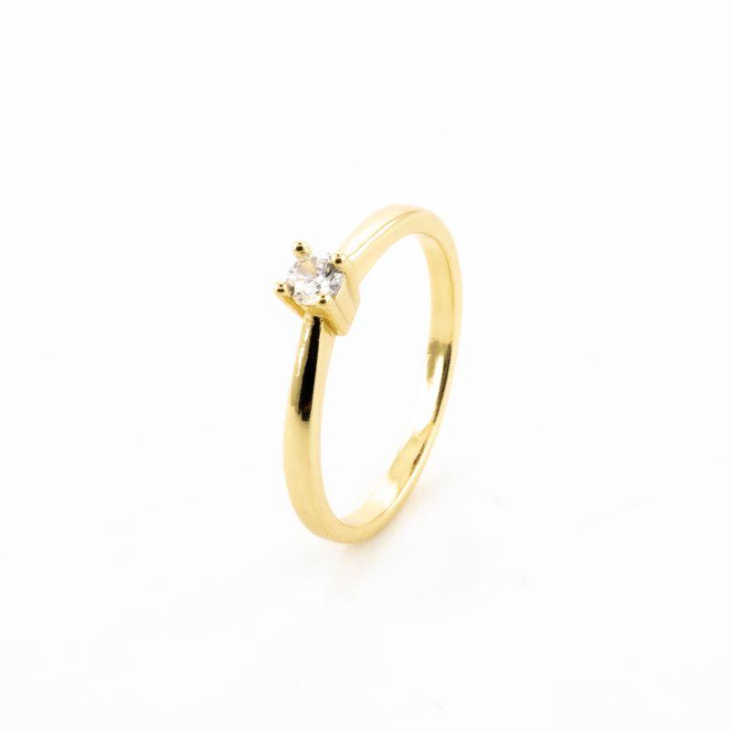 ANEL SOLITÁRIO 4GARRAS BANHADO NO OURO AMARELO