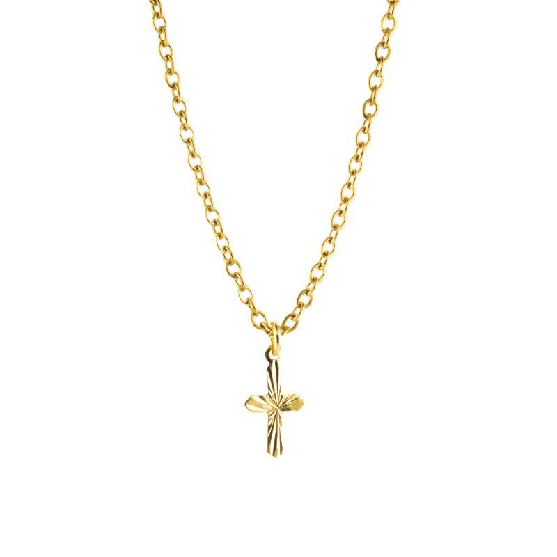 COLAR CRUCIFIXO DIAMANTADO 45CM SEMIJOIA