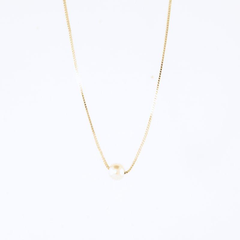 COLAR PEROLA  M 45CM SEMIJOIA