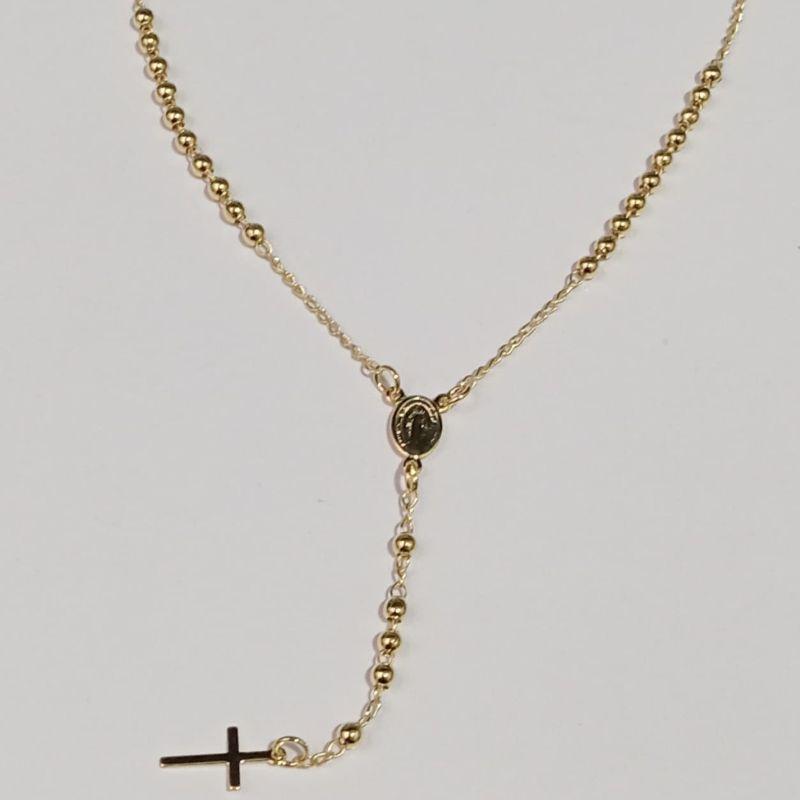 COLAR TERÇO 45CM BANHADO NO OURO AMARELO