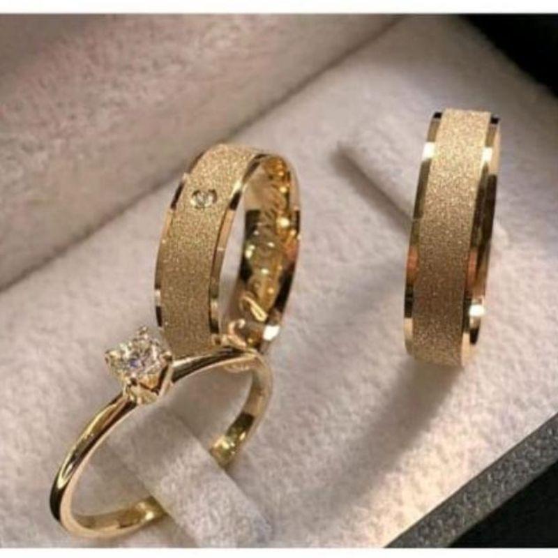 PAR ALIANCA MOEDA FOSCO 1 PEDRA ZIRCONIA FEMININA 3MM(PEDIDOS E PERSONALIZAÇÃO PELO WHATSAPP)