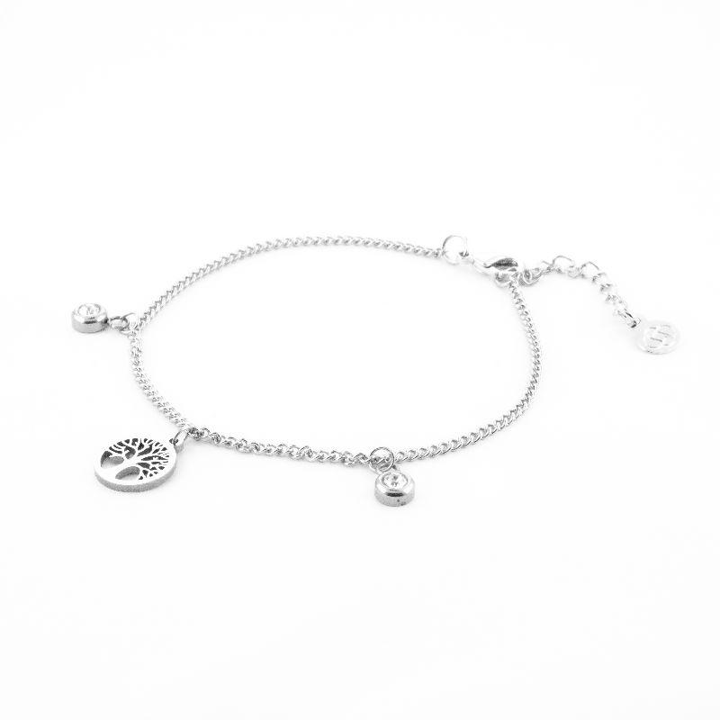 PULSEIRA ÁRVORE DA VIDA E PONTO DE LUZ 17CM/3CM DE EXTENSOR SEMIJOIA