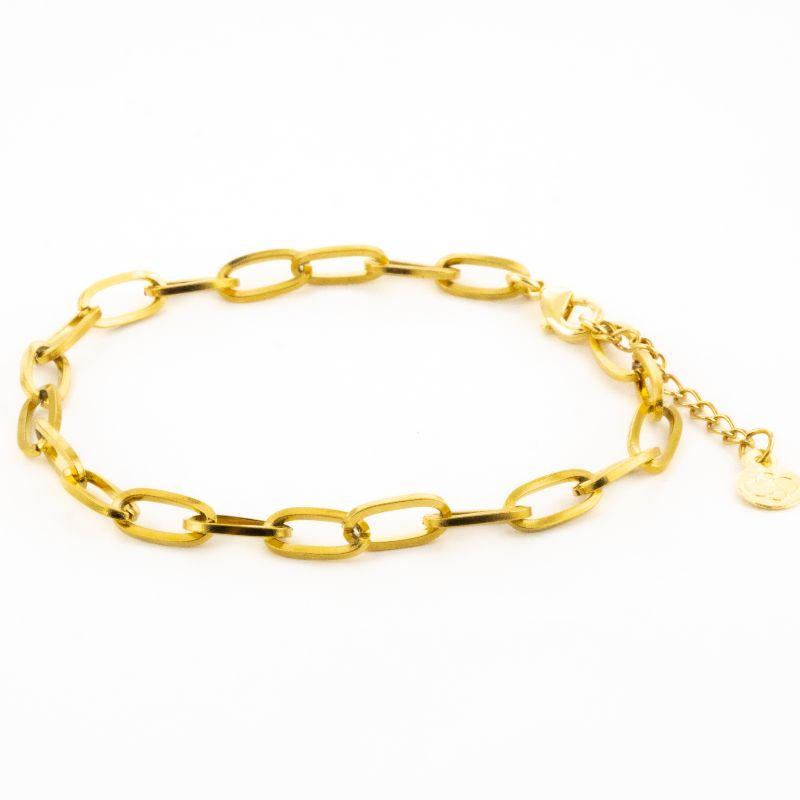 PULSEIRA ELO CADEADO 18CM / 3CM DE EXTENSOR SEMIJOIA