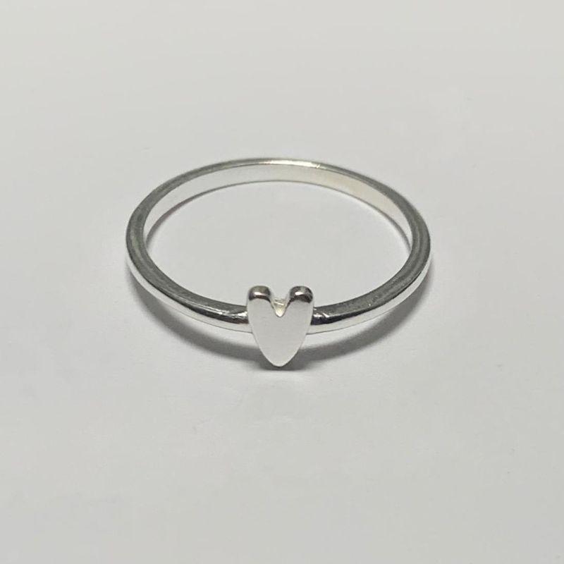 ANEL CORACAO LISO PRATA 925