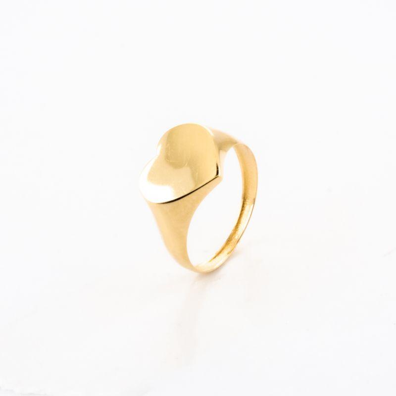 ANEL CORACAO LISO OURO 18K