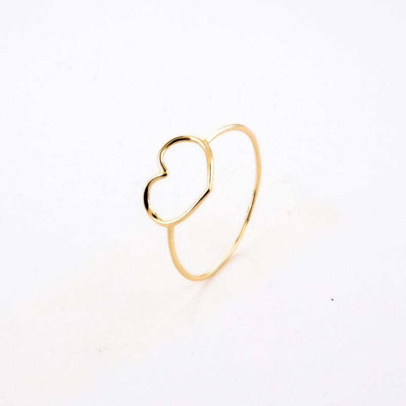 ANEL CORACAO VAZADO OURO 18K