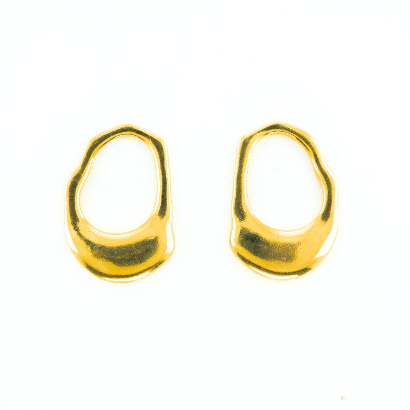 BRINCO ORGÂNICO VAZADO OURO AMARELO