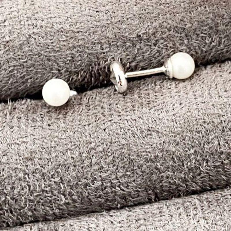 BRINCO PEROLA BABY PRATA 925