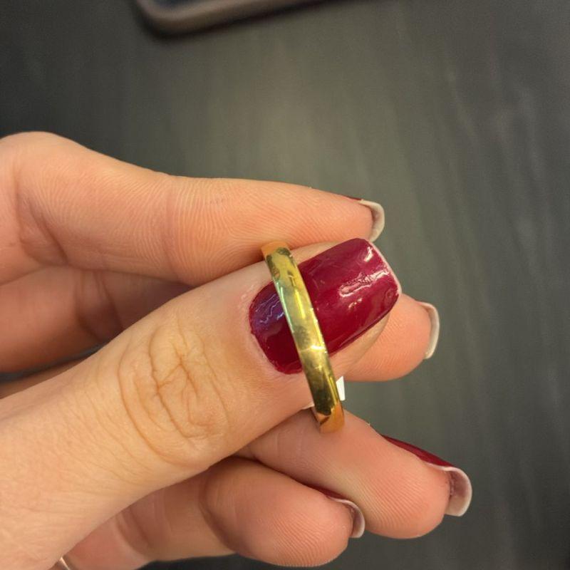 PAR DE ALIANCA ABAULADA 3MM OURO 18K