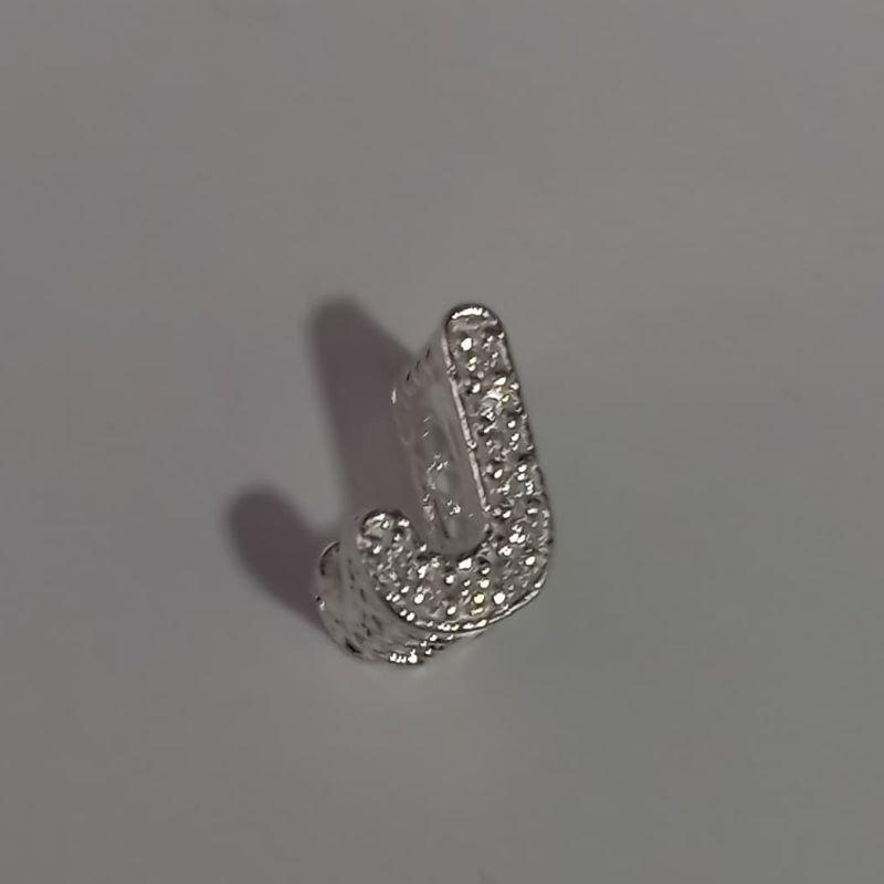 PINGENTE LETRA J CRAVEJADO DELICADO PRATA 925