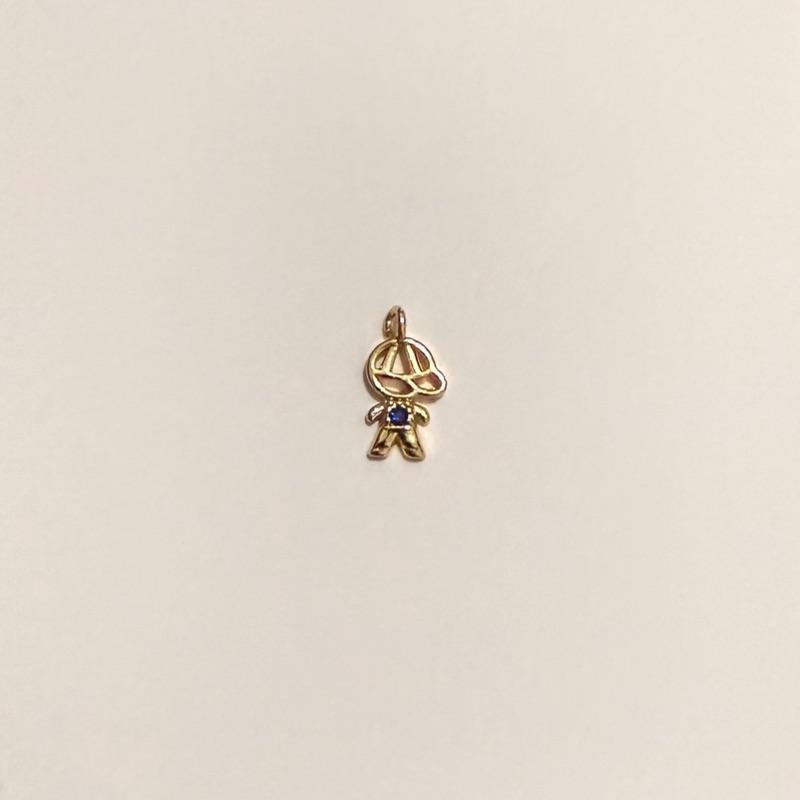 PINGENTE MENIN0 P ZIRCONIA BLUEPINK ARGOLINHA ABERTA P/ CANGA