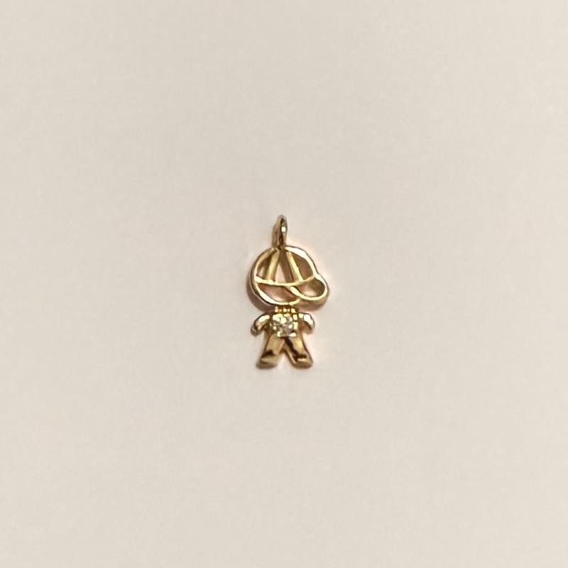 PINGENTE MENINO P ZIRCONIA ARGOLINHA ABERTA P/ CANGA