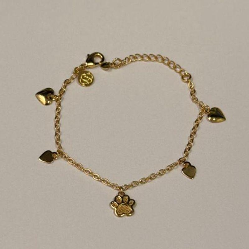 PULSEIRA PATINHA CORAÇÕES 17CM