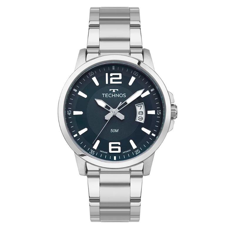 Relógio Technos Masculino Racer Fundo Azul Marinho Ouro Branco