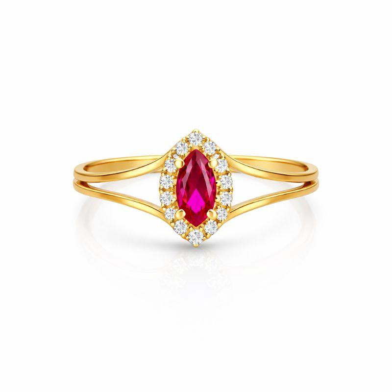 ANEL FORMATURA RUBI OURO 18K