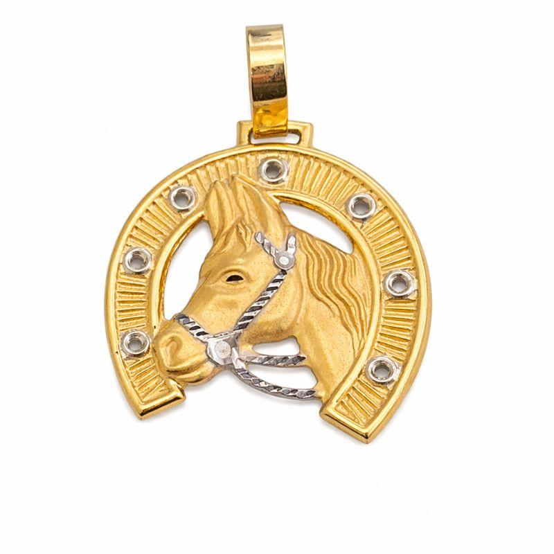 PINGENTE CAVALO DETALHE DIAMANTADO G OURO 18K