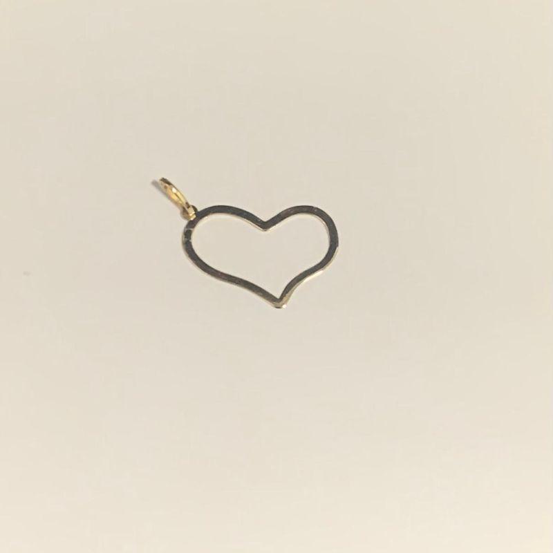PINGENTE CORACAO VAZADO OURO 18K