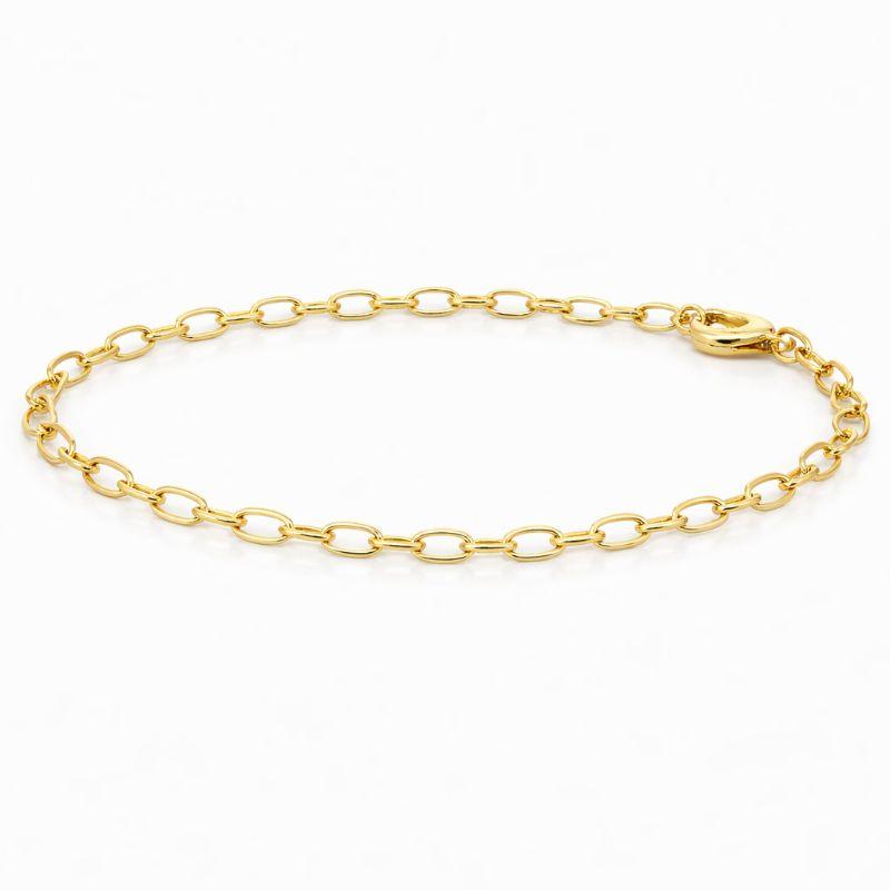 PULSEIRA ELO PORTUGUES OVAL OURO 18K