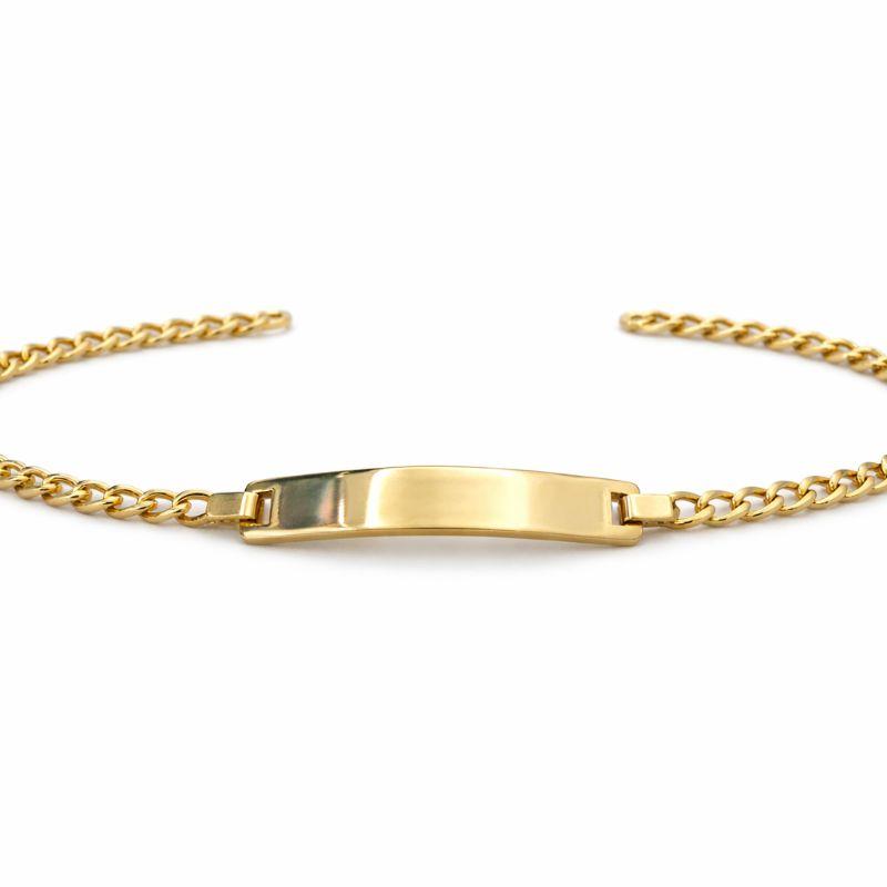 PULSEIRA INFANTIL GRUMET LAMINADA 15CM OURO 18K