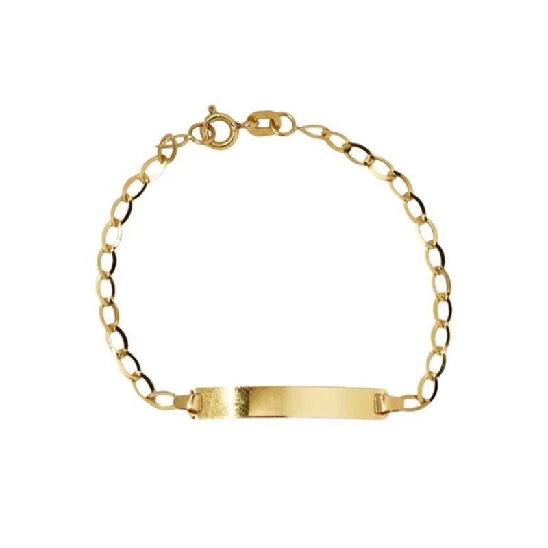 PULSEIRA INFANTIL LAMINADA 13CM OURO 18K