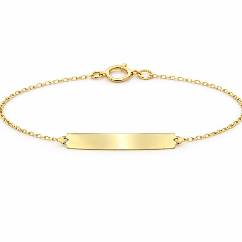 PULSEIRA PLAQUINHA INFANTIL OURO 18K